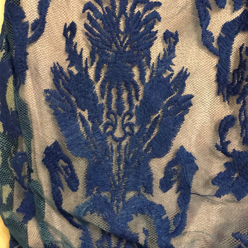 Blue Strappy Lace Mini Cocktail Dress - Picture 5 of 8